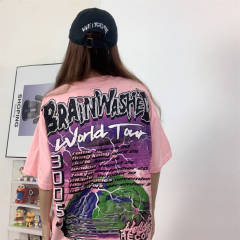 Hellstar Studios Brain Washed World Tour Short Sleeve Tee Shirt Pink