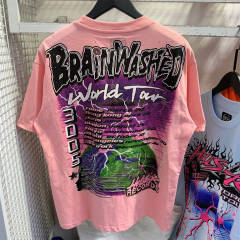 Hellstar Studios Brain Washed World Tour Short Sleeve Tee Shirt Pink