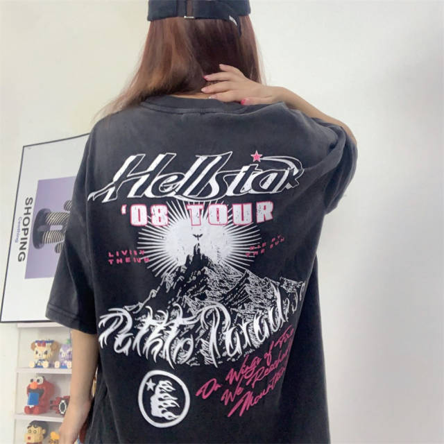 Hellstar Studios Path to Paradise Short Sleeve Tee Shirt Vintage Black