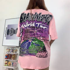 Hellstar Studios Brain Washed World Tour Short Sleeve Tee Shirt Pink