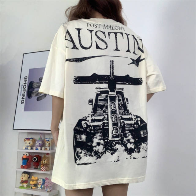 Hellstar Studios x Post Malone Austin Short Sleeve Tee Shirt Cream