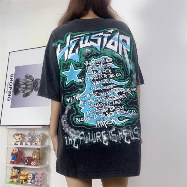 Hellstar Studios The Future Short Sleeve Tee Shirt Vintage Black