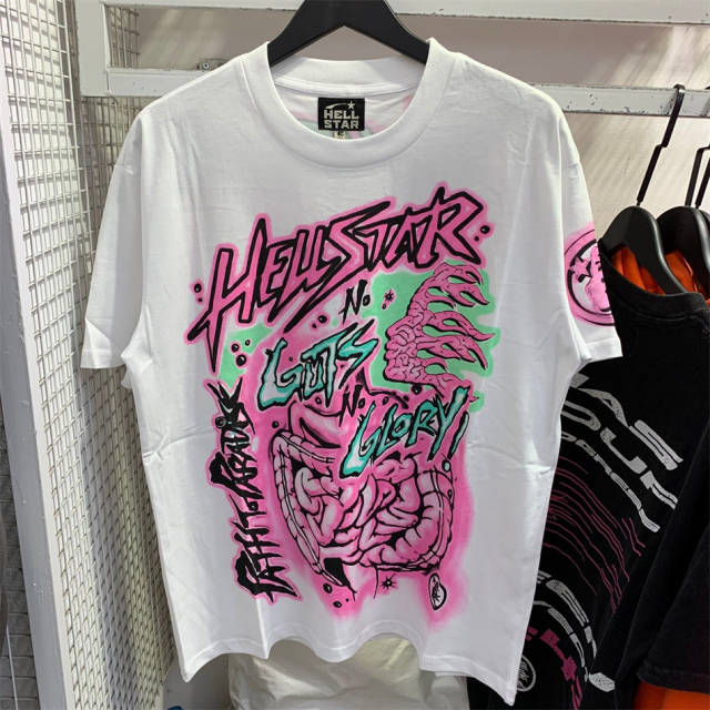 Hellstar Studios No Guts No Glory Short Sleeve Tee Shirt White