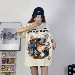 Hellstar Studios x Post Malone Austin Short Sleeve Tee Shirt Cream