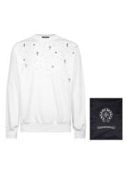 1:1 Quality Chr0me Hearts Crystal Sweater White with bag