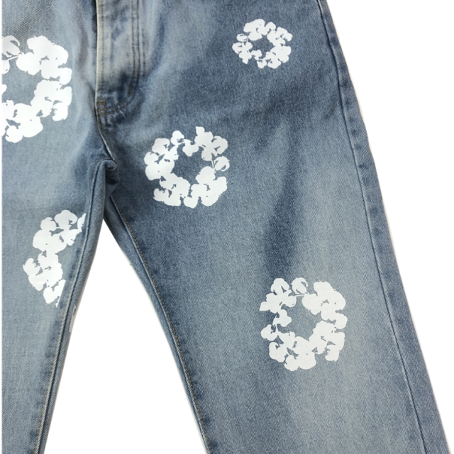1:1 Best Quality Denim Tears Jeans Pants with Print Logo (Black/White/Blue)