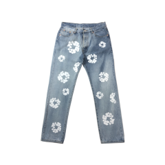 1:1 Best Quality Denim Tears Jeans Pants with Print Logo (Black/White/Blue)