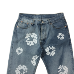 1:1 Best Quality Denim Tears Jeans Pants with Print Logo (Black/White/Blue)
