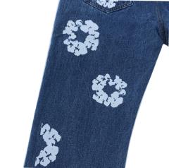 1:1 Best Quality Denim Tears Jeans Pants with Print Logo (Black/White/Blue)