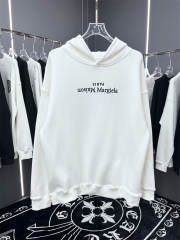 Maison Margiela MM6 Upside Down Logo Hoodie Black White