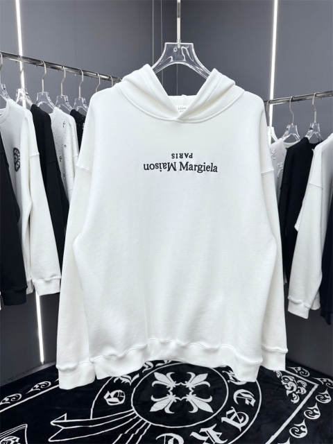 Maison Margiela MM6 Upside Down Logo Hoodie Black White