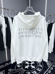 Maison Margiela MM6 Silver Logo Hoodie Black White