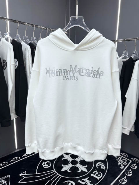 Maison Margiela MM6 Silver Logo Hoodie Black White