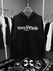 Maison Margiela MM6 Silver Logo Hoodie Black White
