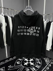 Maison Margiela MM6 Silver Logo Hoodie Black White