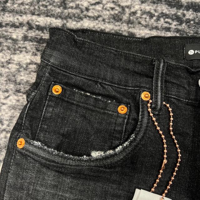 1:1 Quality PURPLE BRΑND Denim Jeans 23SS Pants Men P002 Black Cut