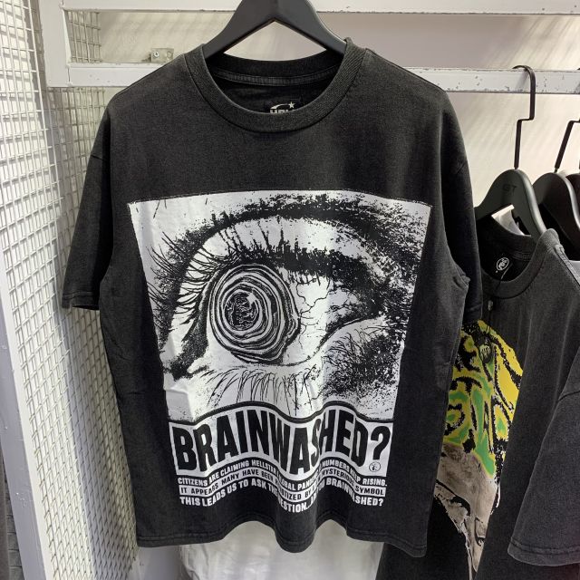 Hellstar Studios Big Eye Gaze Print Men Short Sleeve Vintage Tee T-hirt Black