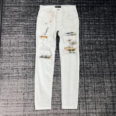 1:1 Quality PURPLE BRΑND Jeans 23SS Pants Men P002 White