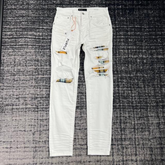 1:1 Quality PURPLE BRΑND Jeans 23SS Pants Men P002 White