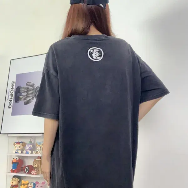 Hellstar Studios Big Eye Gaze Print Men Short Sleeve Vintage Tee T-hirt Black