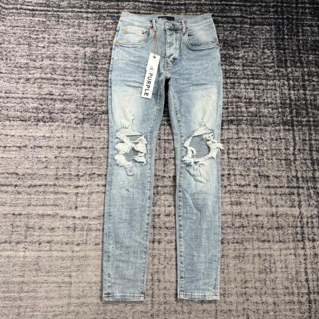 1:1 Quality PURPLE BRΑND Indigo Denim Jeans 23SS Pants Men P002 Slim Clean Fits