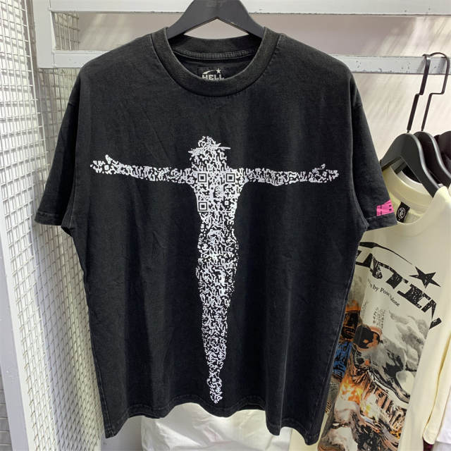 Hellstar Studios Jesus Cross Short Sleeve Vintage Tee T-hirt Black
