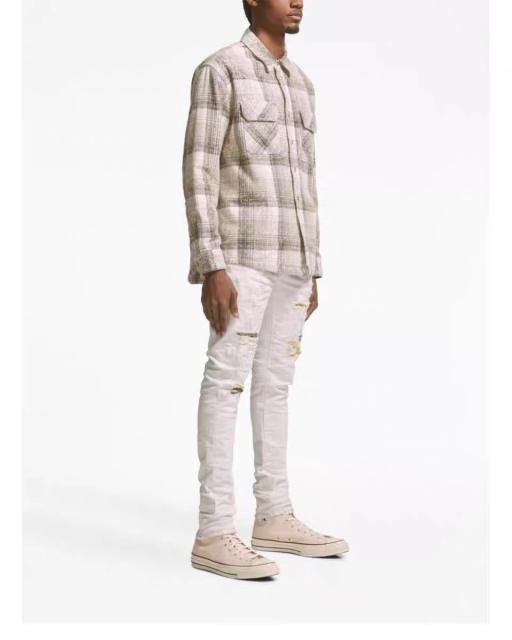 1:1 Quality PURPLE BRΑND Jeans 23SS Pants Men P002 White