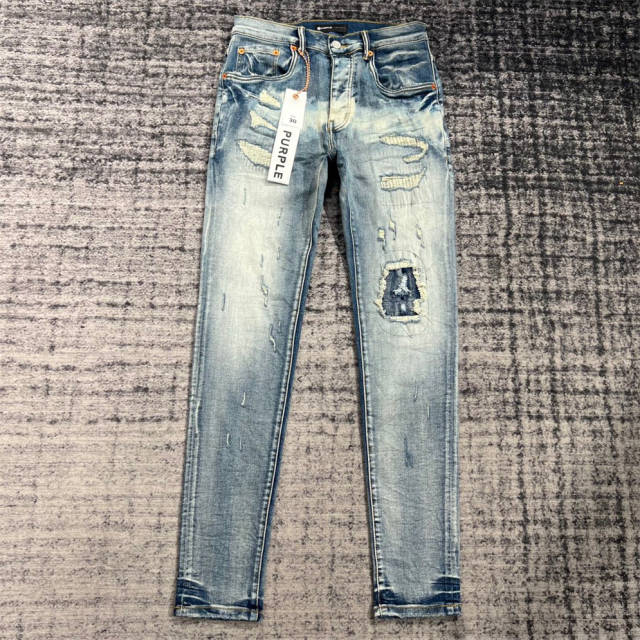 1:1 Quality PURPLE BRΑND Destroyed Jeans 23SS Pants Men P002 Slim Clean Fits