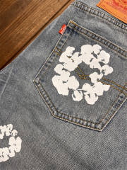 1:1 Best Quality Denim Tears Jeans Pants with Print Logo (Black/White/Blue)