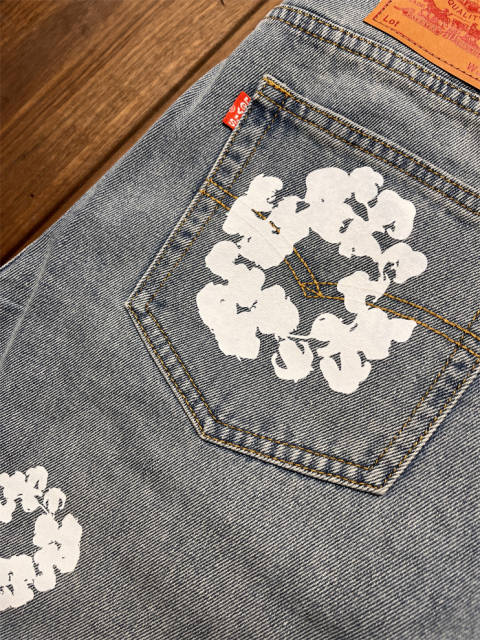 1:1 Best Quality Denim Tears Jeans Pants with Print Logo (Black/White/Blue)