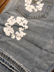 1:1 Best Quality Denim Tears Jeans Pants with Print Logo (Black/White/Blue)
