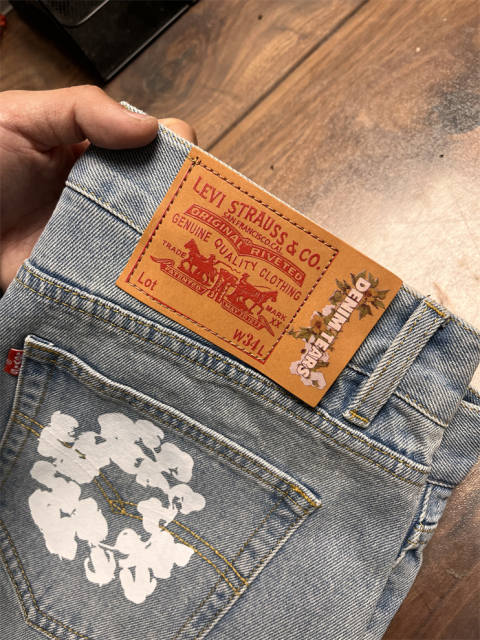 1:1 Best Quality Denim Tears Jeans Pants with Print Logo (Black/White/Blue)