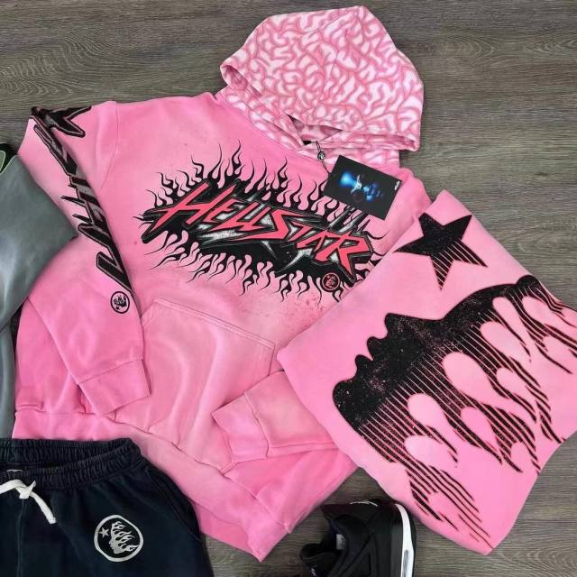 Hellstar Vintage Washed Large Logo Hoodie and Pants Set - Reps