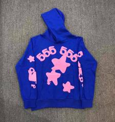 Spider Worldwide Yellow Star Hoodie Men Women Blue