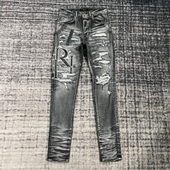 1:1 Quality  Jeans Denim Pants 23SS Gray Logo