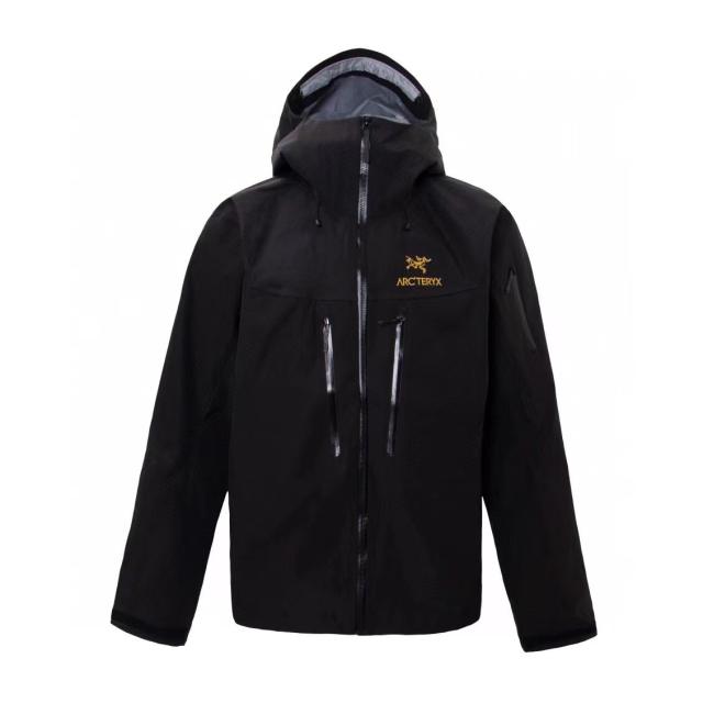 [Best Quality] Arc Teryx Classcic Beta LT GTX Water Proof Jacket Black with Gold Logo