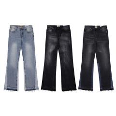 Gallery Dept Washed Flared Black and Blue Patchwork Jeans Pants