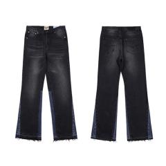 Gallery Dept Washed Flared Black and Blue Patchwork Jeans Pants