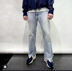 Gallery Dept Washed Flared Black and Blue Patchwork Jeans Pants