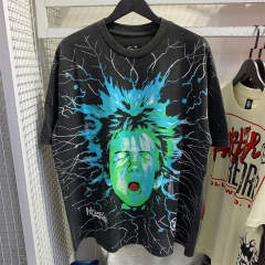 1:1 Quality Hellstar Studios Electric Shock Graphic Tee T-Shirt Black