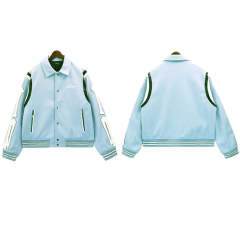 Bone Replica Wool Varsity Jacket Black Blue