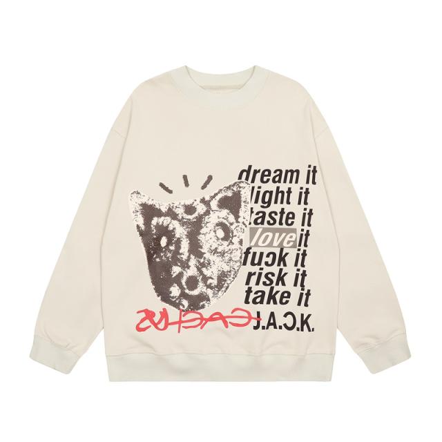 Travis Scott Cactus JACK DLTLFRT-Crewneck Sweatshirt Beige
