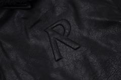 Represent Faux-Fur Collar Leather Jacket Black