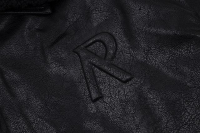 Represent Faux-Fur Collar Leather Jacket Black