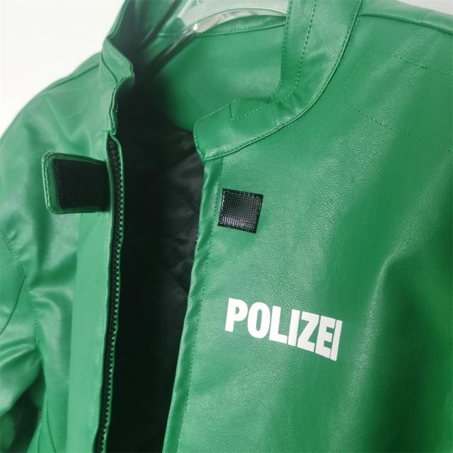 Vetements Polizei Biker Leather Jacket Black Green