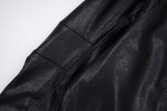 Represent Faux-Fur Collar Leather Jacket Black