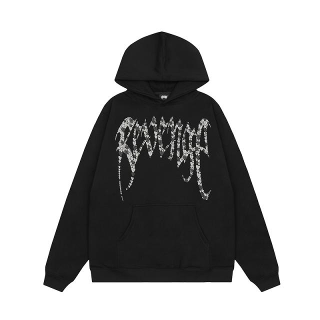 Revenge Hearts Hoodie Black Gray