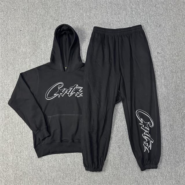 Corteiz Alcatraz 4th Anniversary Fleece Tracksuit Hoodie Pants Black Gray White Blue