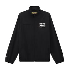 Corteiz Black Warrior Embroidered Logo Zip Jacket Black
