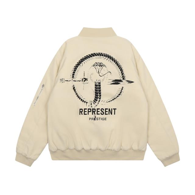 Represent Prestige Bomber Jacket  Black Beige